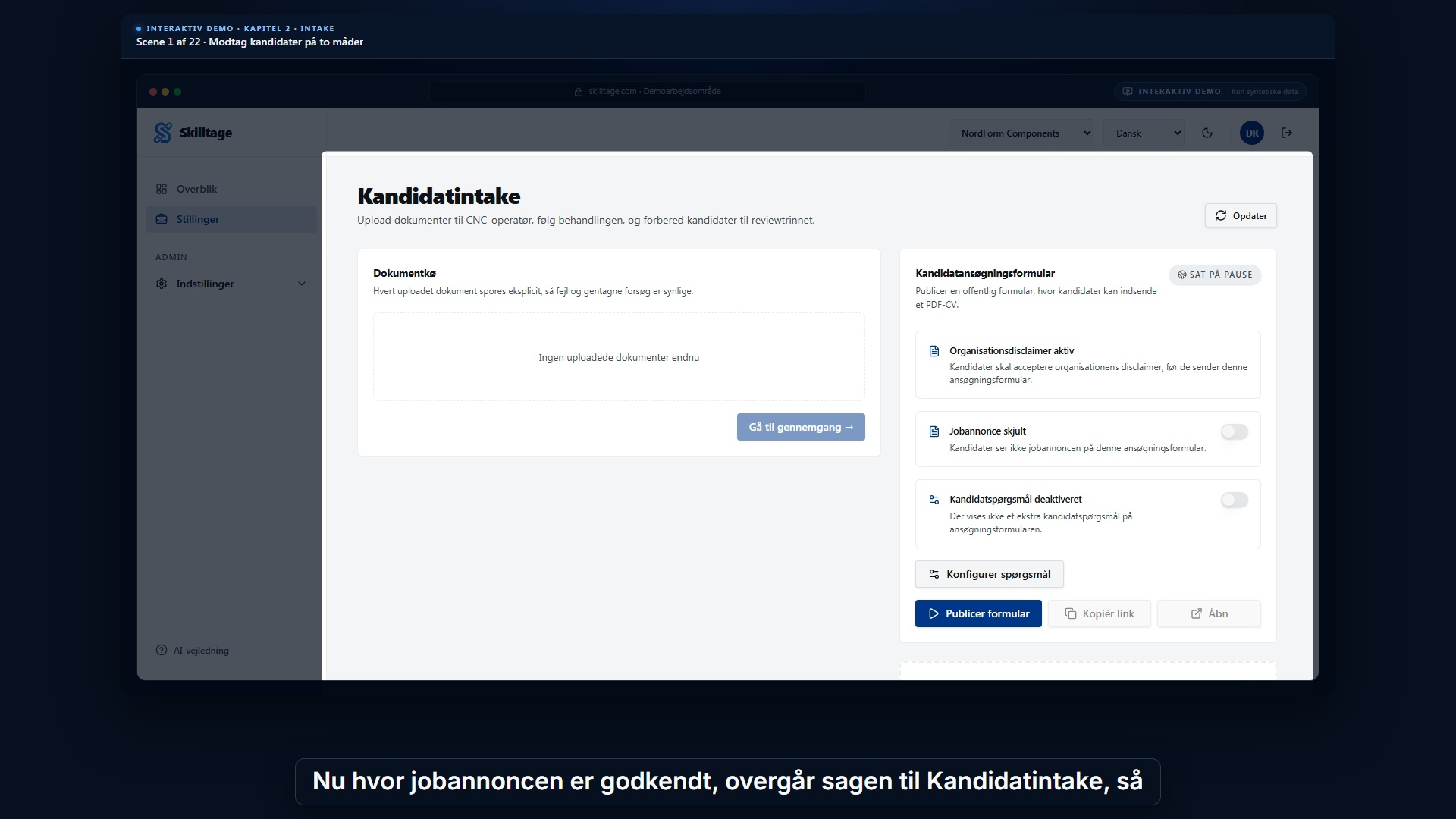 Forhåndsvisning af demooptagelsen Intake