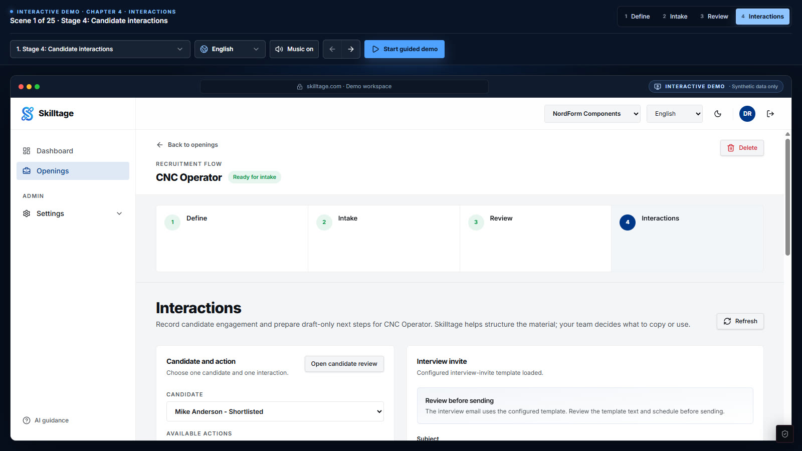 Preview of the interactive Interactions demo